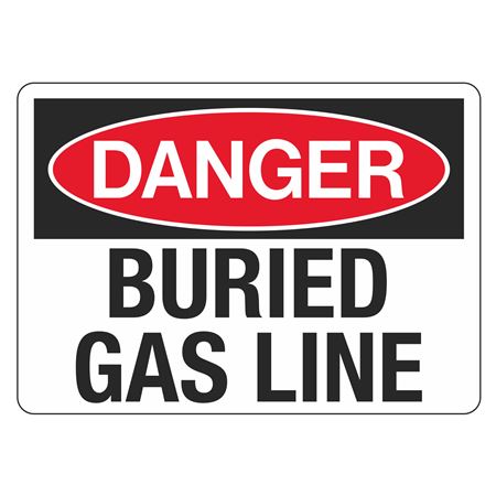 Danger Buried Gas Line 10" x 14" Sign